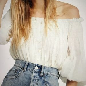 Free People off shoulder peasant blouse.